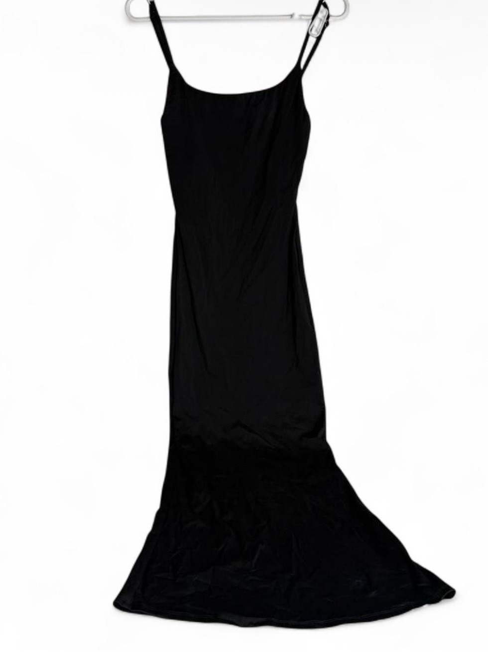 Black Strap Maxi Bodycon Dress - Sleek Evening Slip